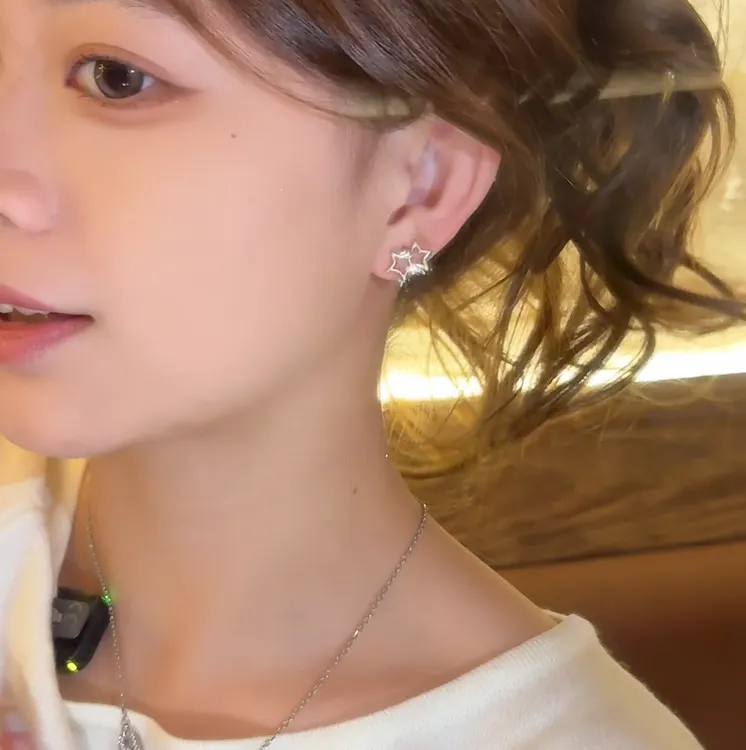 铜合金耳饰 五角星耳扣2025新款日常通勤耳环夏季小众设计感简约