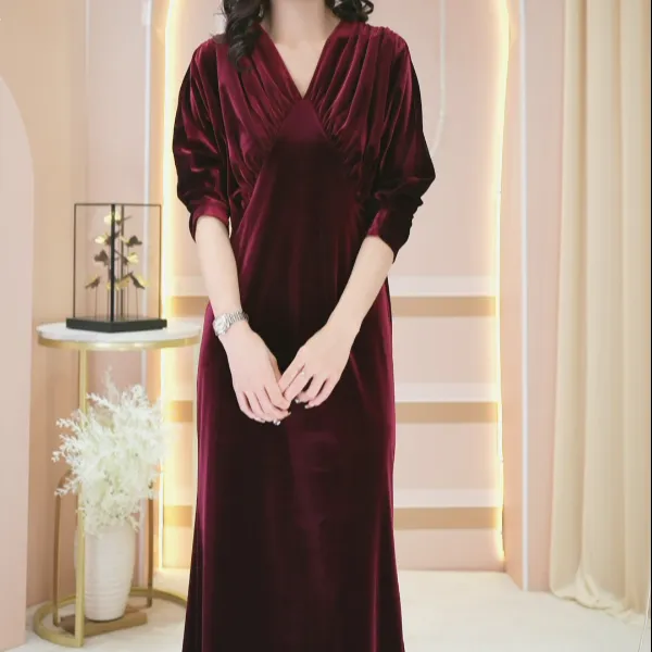 宝儿姐LEMONDISIN【慕雪】法式高端秋冬优雅长款高档连衣裙时尚气质