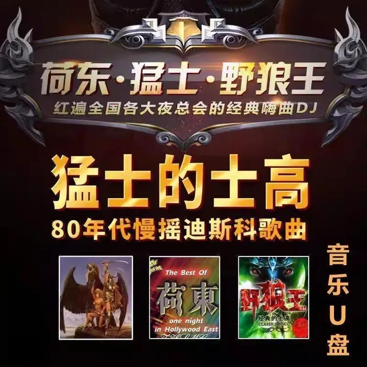 荷东猛士舞曲音乐U盘8090年代溜冰夜场酒吧慢摇的士高全系列优盘