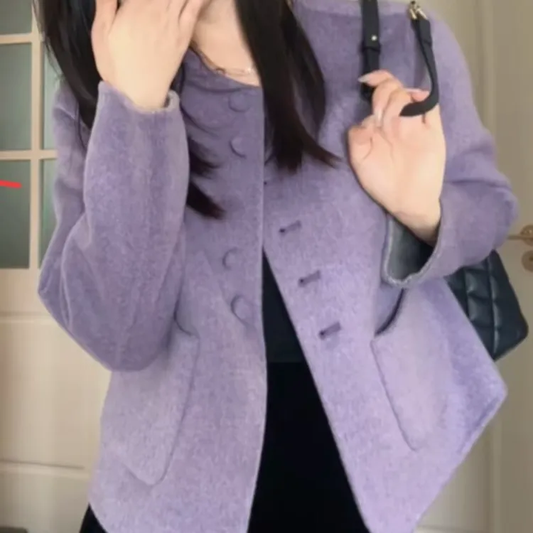 【外贸原单】正反两面穿秋冬新款小香风双面女小个子显瘦外套