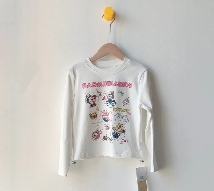 2025春秋款女童中大童辣妹卡通印花打底长袖纯棉百搭T恤休闲时尚
