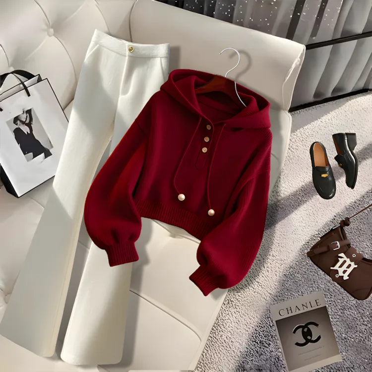 休闲出行秋季套装一整套新款连帽卫衣外套长裤不撞衫小众两件套