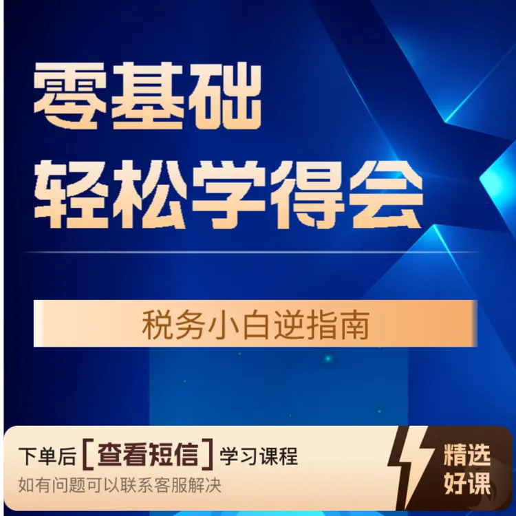 税务知识入门（零基础 税务小白逆袭指南）（留意短信解锁课程）