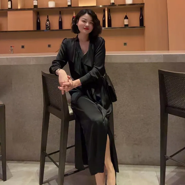 TANTAN 显瘦气质中长款春秋女士连衣裙XD 2581