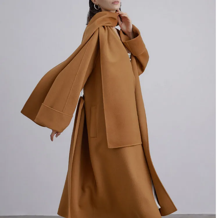 【特卖】工厂反季特价海外撤柜双面呢羊绒羊毛手工大衣女装外套