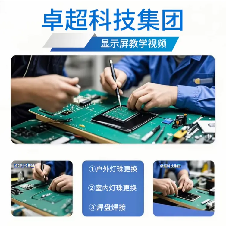LED显示屏教学视频2（室内、户外模组灯珠更换/焊盘焊接）