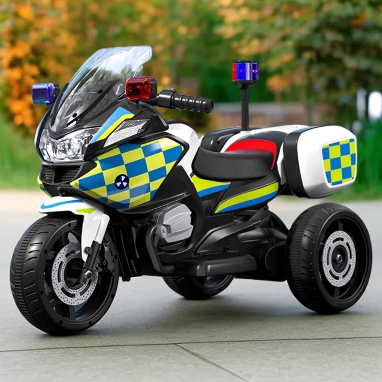 超大儿童电动摩托警车可坐男女孩宝宝三轮车可充电电瓶车玩具童车