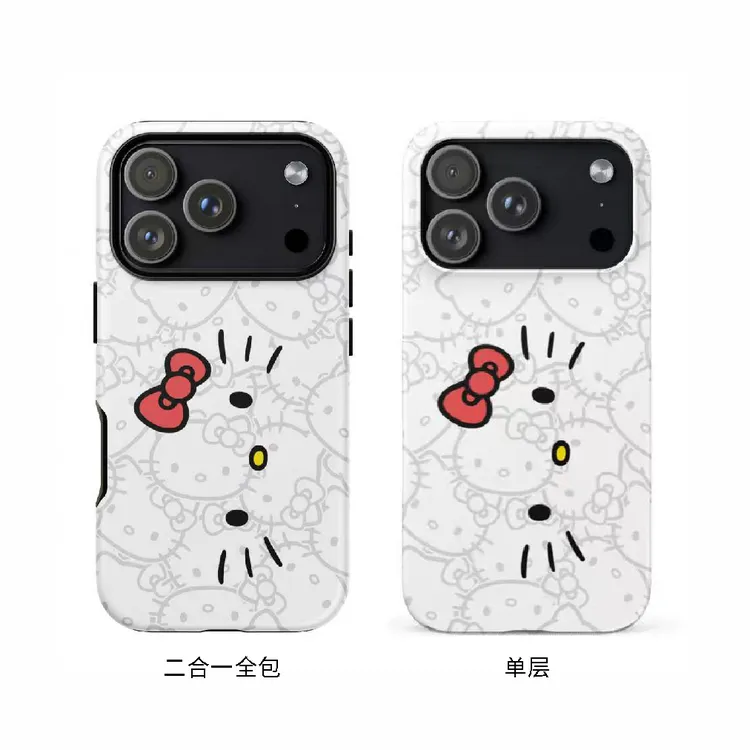 iPhone 17 韩国进口菲林手机壳 | 大脸印花凯蒂Kitty