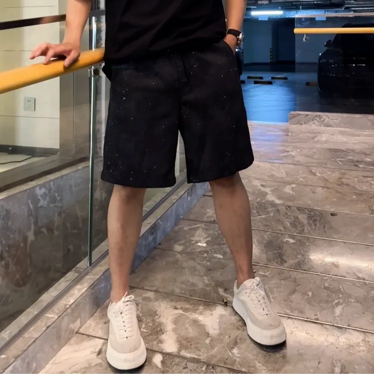 ·满天星工装袋·常规洗水五分裤短裤舒适裤子男款松紧腰潮流简约