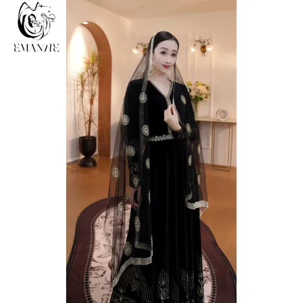 T89纱巾依曼异印度舞民族风女新疆舞配饰精品刺绣舞台