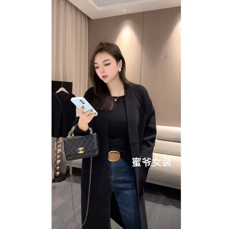 【蜜爷家】欧货中长款毛衣开衫外套