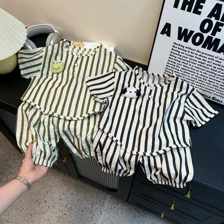 夏季新款儿童套装韩版可爱玩偶T恤 小青蛙洋气