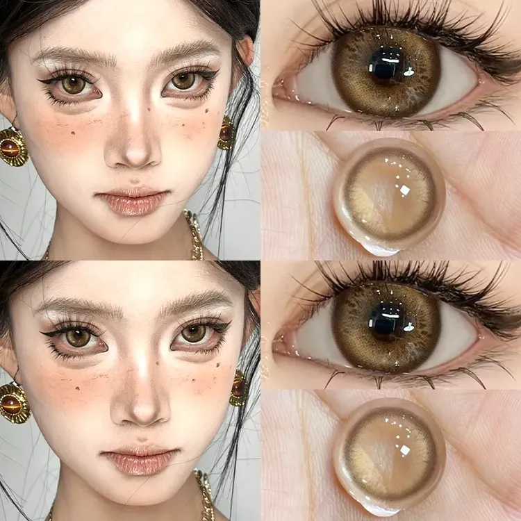 OVOLOOK美瞳半年抛萤火蜜蜡加州余晖辣妹微混血风小直径隐形眼镜