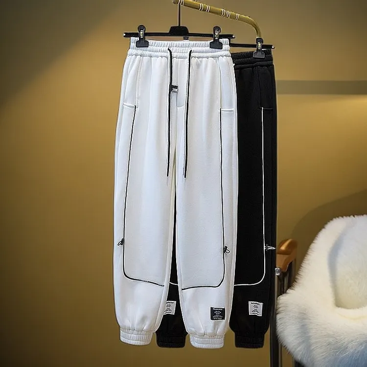 百搭白色运动裤女装宽松秋季新款潮牌卫裤显瘦束脚卫裤哈伦裤子