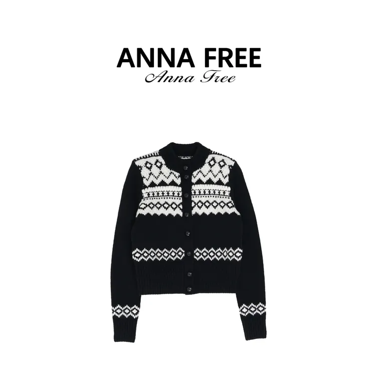 ANNA FREE 冬季立体绣花针织开衫外套短款女设计师款上衣Z8765