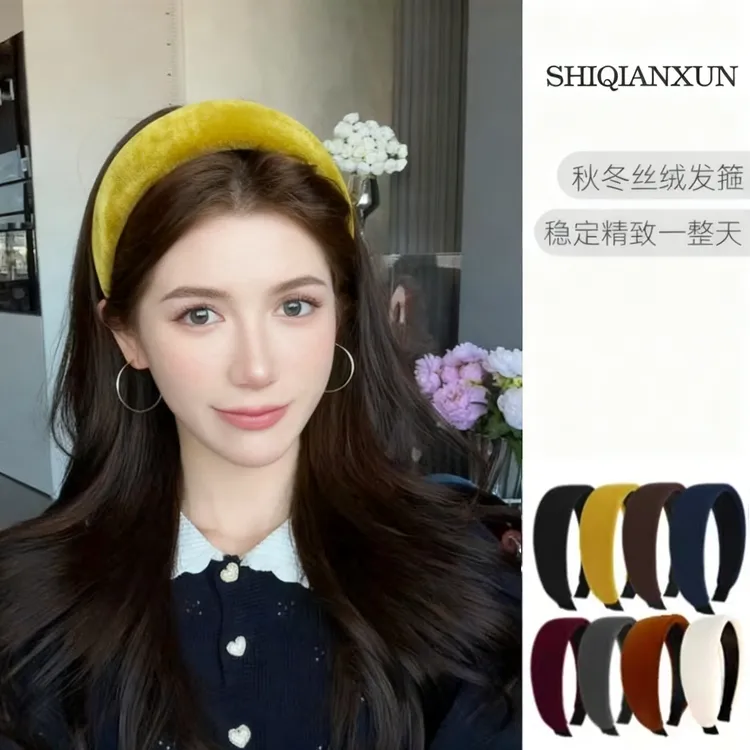 赫本风丝绒发箍高颅顶显脸小2025爆款洋气高级感秋冬压发头箍发饰