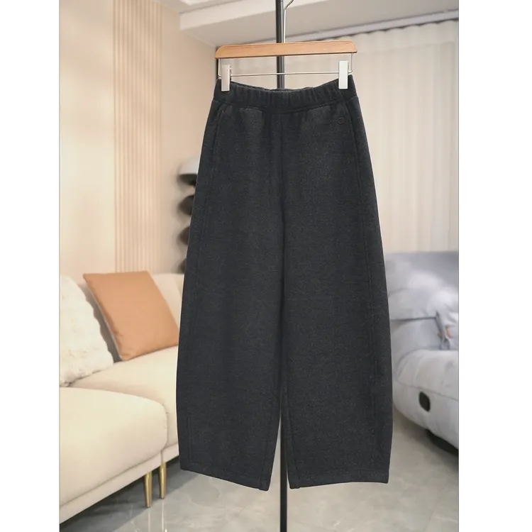 【蔓蔓家】羊毛休闲冬季新款宽松显瘦加厚加绒弯刀裤女款九分裤
