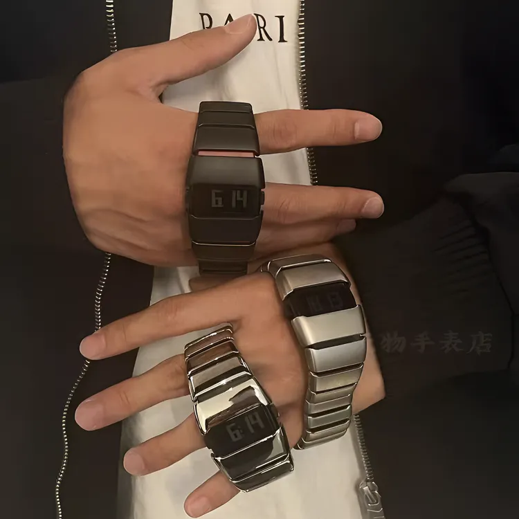玩物正品y2k千禧风手表方形外骨骼设计小众防水多功能情侣ins