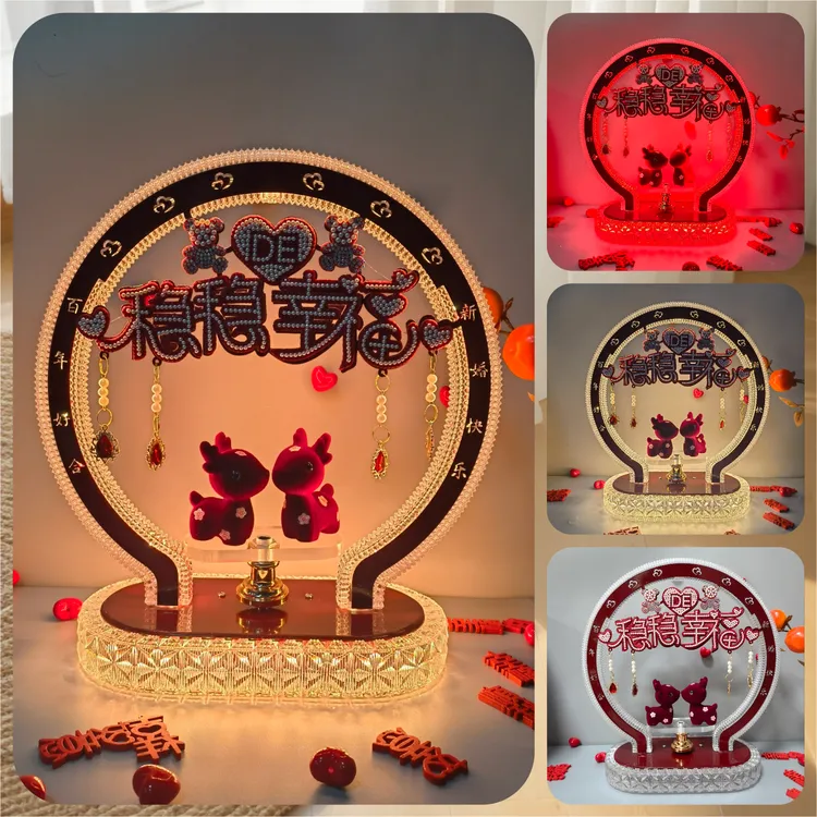 红色结婚台灯婚房卧室床头灯新娘陪嫁喜灯创意简约长明灯家用