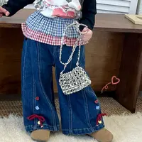 【鱼子酱】Q25155K扣子牛仔喇叭裤中小童女童童装