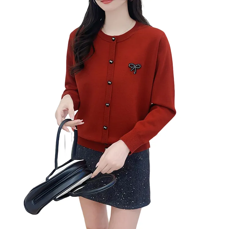 针织衫女常规毛衣长袖短款上衣宽松百搭新款高贵洋气韩版女士秋冬