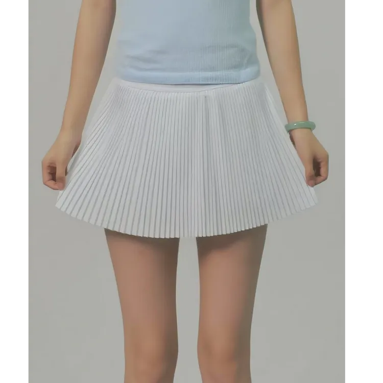 冉玫高腰休闲短裙百褶裙女子运动半身裙百褶百搭新中式港风跑步