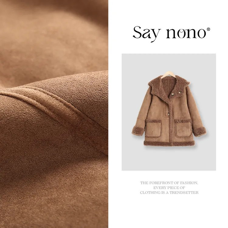 懒猫nono│Saynono 两面穿连帽羊毛外套/MF9059