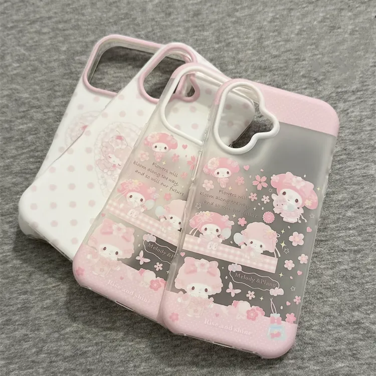 圆边磨砂樱美乐蒂适用iphone17手机壳可爱16Promax少女心15pro