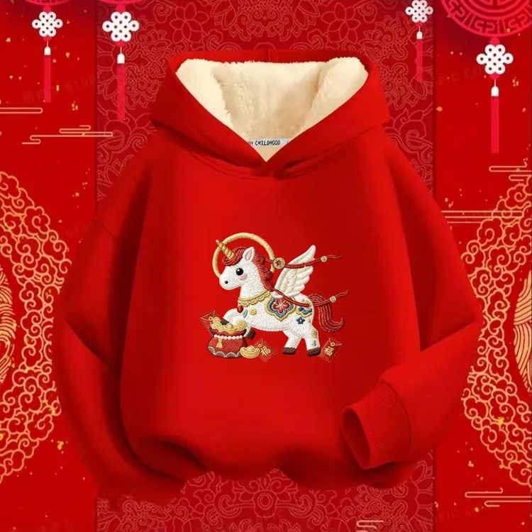 儿童卫衣连帽加绒加厚百搭保暖秋冬新款男童女童宽松休闲时尚新款