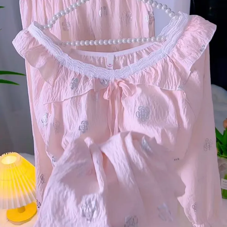 秋冬季甜美软绵绵睡衣居家服长袖长裤套装女