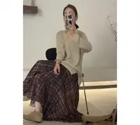 秋冬氛围搭｜不规则轻复古格子半裙*25Q9Y077
