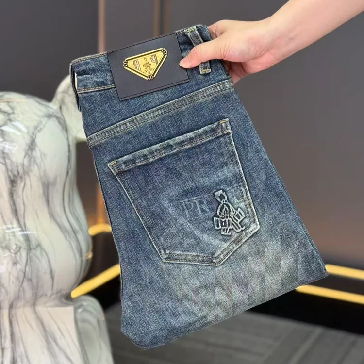 【LY专属】2025早秋新款藏海蓝牛仔裤休闲百搭修身男士小直筒男裤子