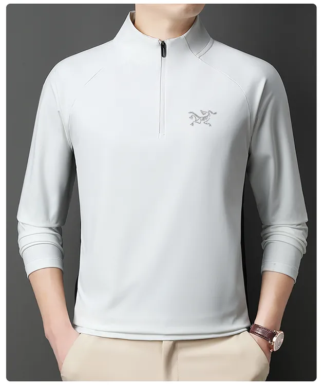 【奥特莱斯】刺绣正品鸟家男士长袖打底衫商务半拉链秋季百搭T恤衫