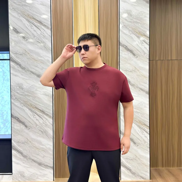 大码男装  潮牌烫钻 短袖 宽松 百搭72778