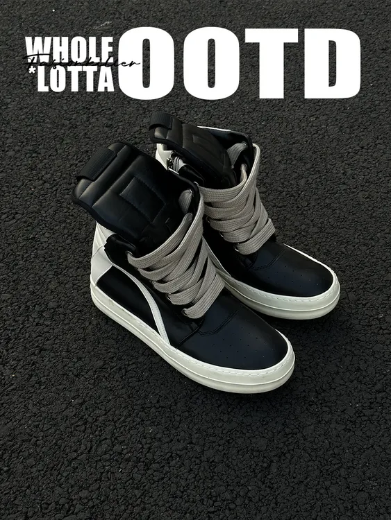 aoyo"RO"倒三角高帮鞋冬季侧拉链拼色暗黑板鞋时尚潮流休闲男鞋