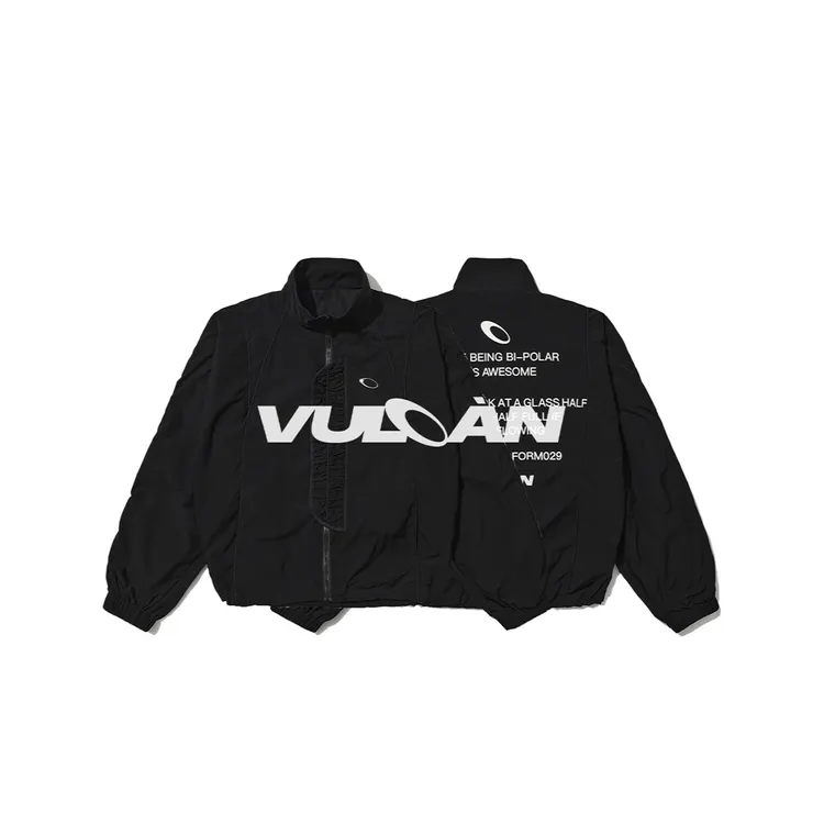 VULCAN拼接结构褶花磁吸扣休闲防风运动情侣夹克