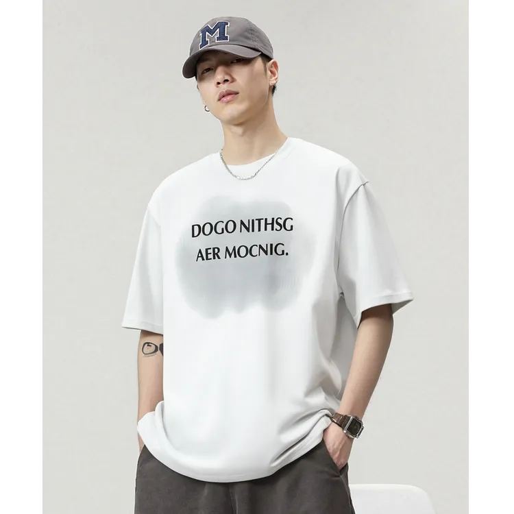 潮汐衣局【250克纯棉】美式潮流ins短袖男t恤夏季高级感男装字母