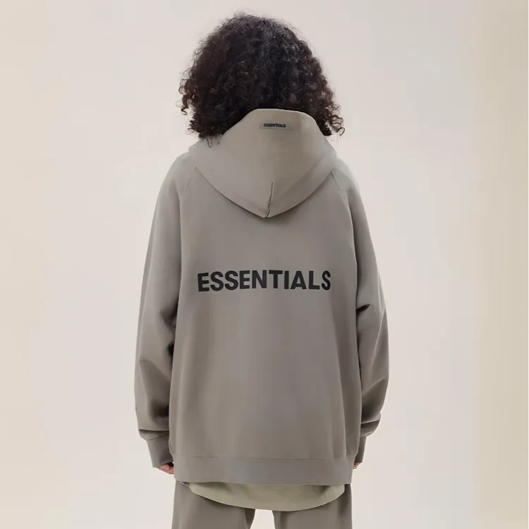 ESS 袖口字母3m反光拉链帽衫开衫休闲外套时尚宽松加绒情侣百搭