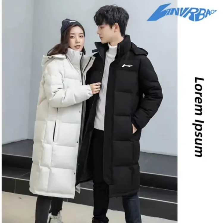 【断码清仓】品牌正品白鸭绒中戏情侣外套男女同款反季节长款羽绒服