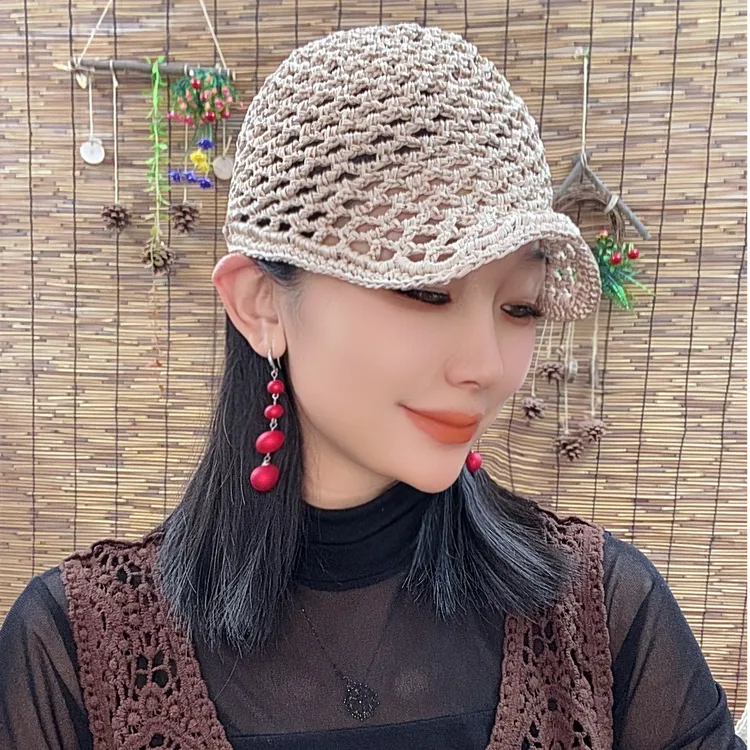 娜娜推荐款-时尚百搭镂空女士夏季复古网棒球帽