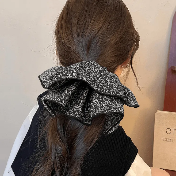 小碎花大肠发圈~超大号裙摆小清新2025春季新款底丸子头发绳头绳