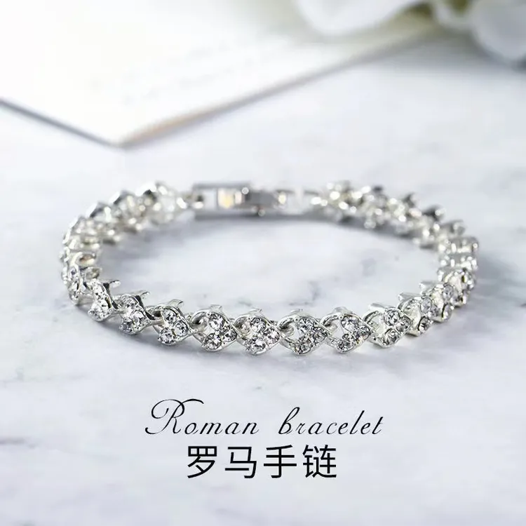 钛钢合成锆石手链 网红轻奢小众ins韩版手链