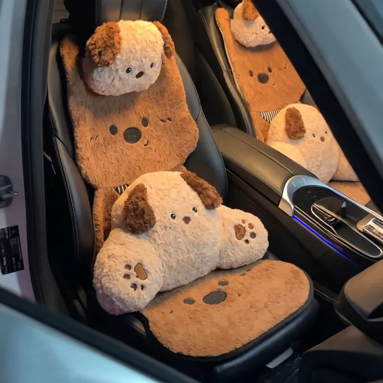 汽车坐垫冬毛绒西高地卡通车载单片保暖短绒车内可爱女生2025新款