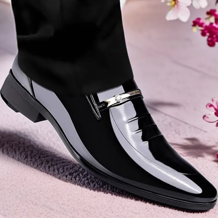 男士皮鞋真皮春季百搭夏季透气黑色男士商务皮鞋