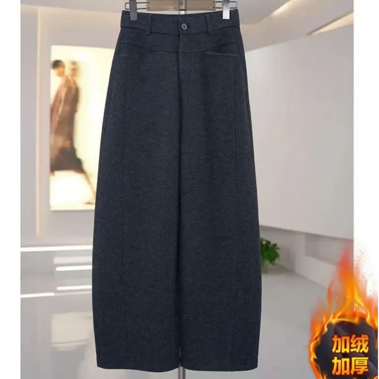 高腰设计感灯笼裤显瘦百搭新款气质裤子2025冬季时尚保暖休闲裤女