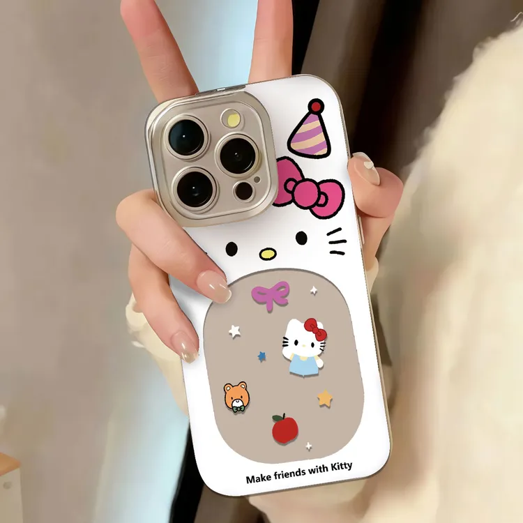 大嘴kt猫手机壳适用苹果17pro/16promax15太空壳小米17华为xr创意