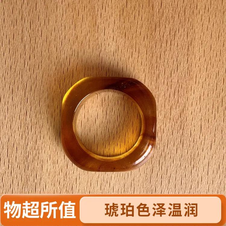 缅甸琥珀方糖戒指直播间挑选多样性发货