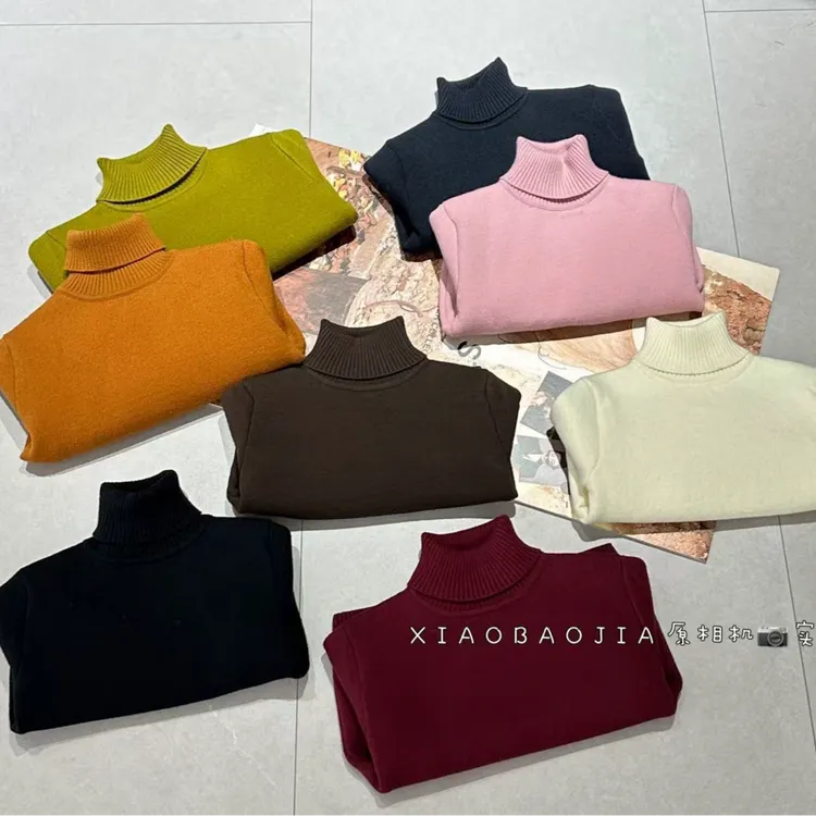 水貂毛高领保暖毛衣2025小宝家韩版宽松时尚简约儿童内搭舒适毛衣