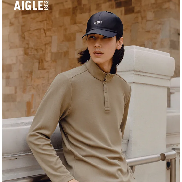 【25年秋季上新】AIGLE艾高户外POLARTEC时尚秋冬长袖抓绒男士BO18