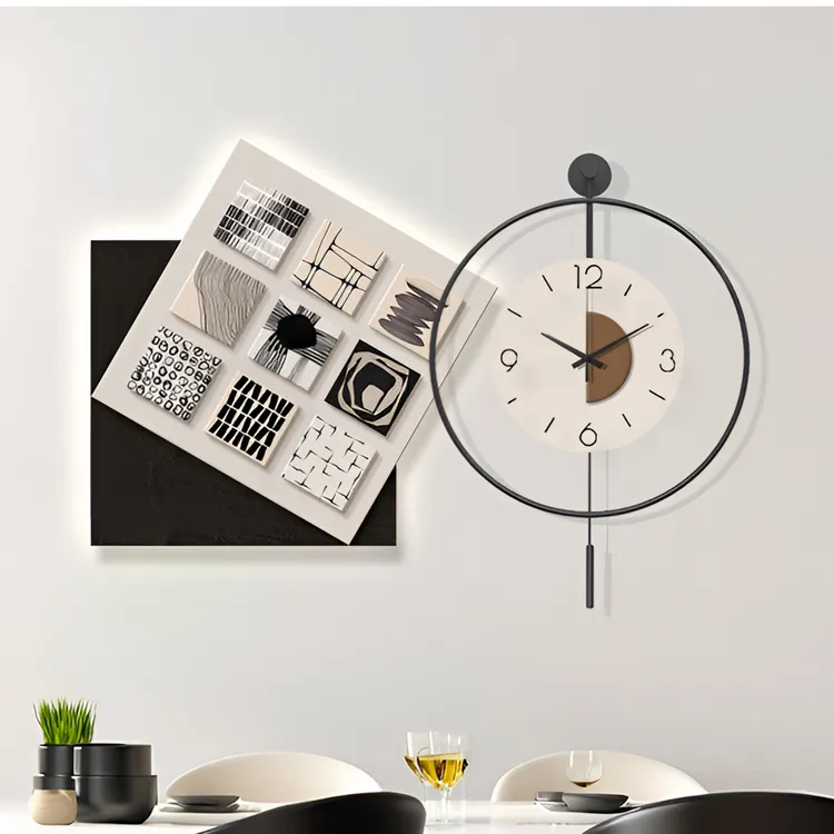 时韵画境钟表时尚餐厅现代轻奢抽象简约装饰画沙发客厅